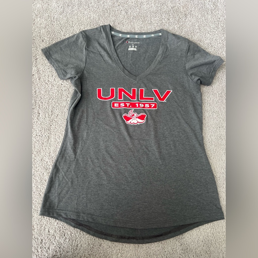 NWOT UNLV Champion v-neck women’s t-shirt